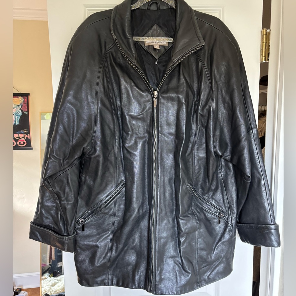 Valerie‎ Steven’s Black Lamb Leather size small